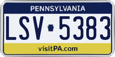 PA license plate LSV5383