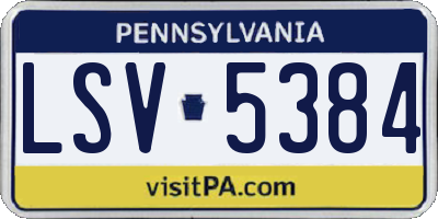 PA license plate LSV5384