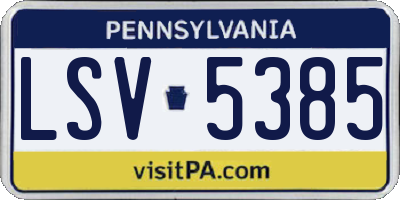 PA license plate LSV5385