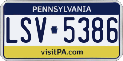 PA license plate LSV5386
