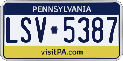 PA license plate LSV5387