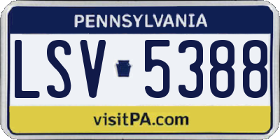 PA license plate LSV5388