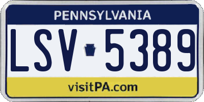 PA license plate LSV5389