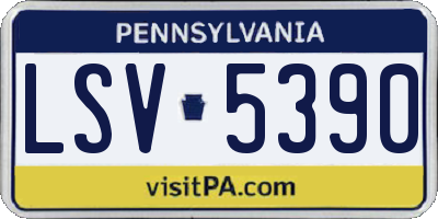 PA license plate LSV5390