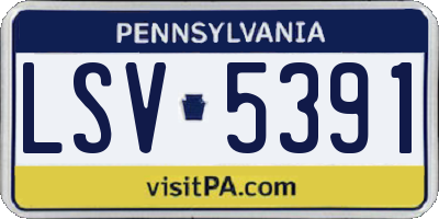 PA license plate LSV5391