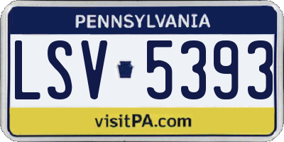 PA license plate LSV5393