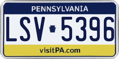 PA license plate LSV5396