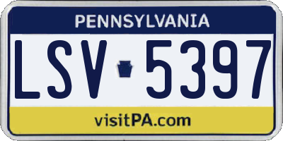 PA license plate LSV5397