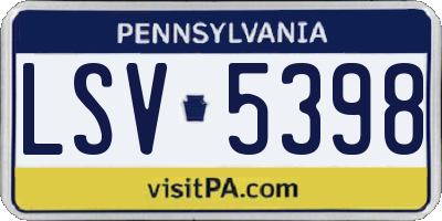 PA license plate LSV5398