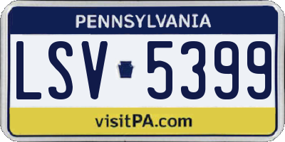 PA license plate LSV5399
