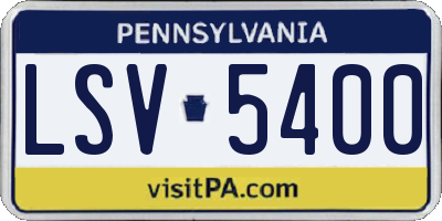 PA license plate LSV5400