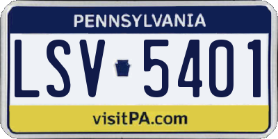 PA license plate LSV5401