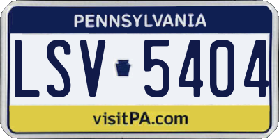 PA license plate LSV5404