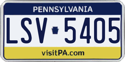 PA license plate LSV5405