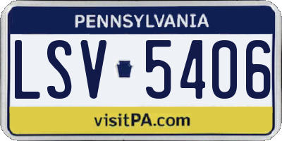 PA license plate LSV5406