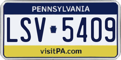 PA license plate LSV5409