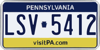 PA license plate LSV5412