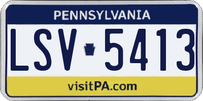 PA license plate LSV5413