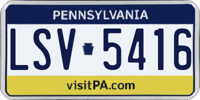 PA license plate LSV5416