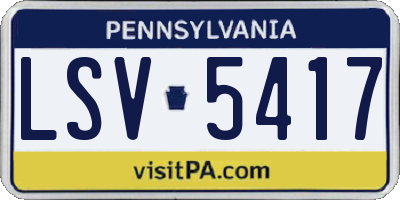 PA license plate LSV5417
