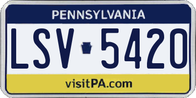 PA license plate LSV5420