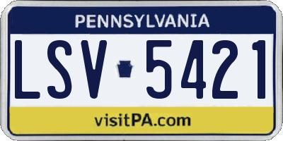 PA license plate LSV5421