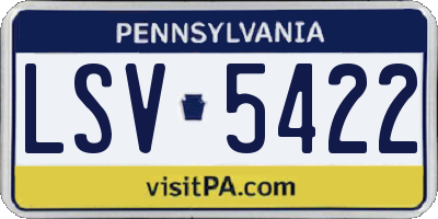 PA license plate LSV5422