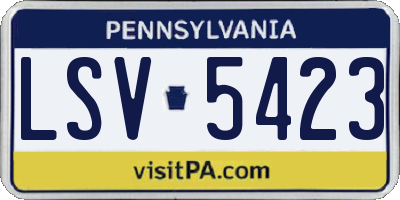 PA license plate LSV5423