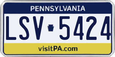 PA license plate LSV5424