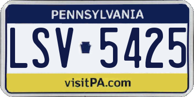 PA license plate LSV5425