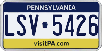 PA license plate LSV5426