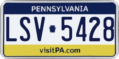 PA license plate LSV5428