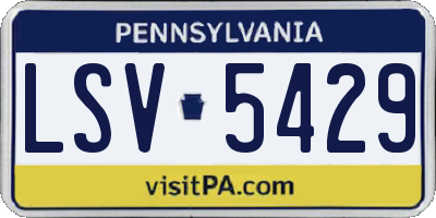 PA license plate LSV5429