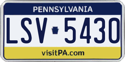 PA license plate LSV5430