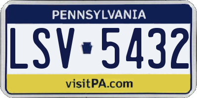 PA license plate LSV5432
