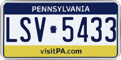 PA license plate LSV5433