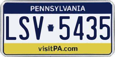 PA license plate LSV5435
