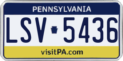 PA license plate LSV5436
