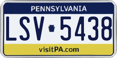 PA license plate LSV5438