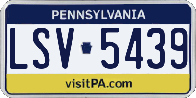 PA license plate LSV5439