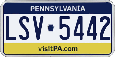 PA license plate LSV5442
