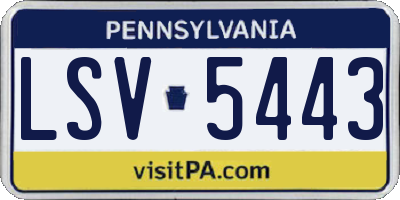 PA license plate LSV5443
