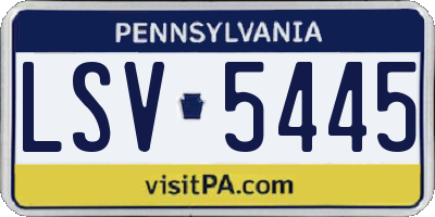 PA license plate LSV5445