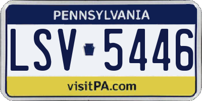 PA license plate LSV5446