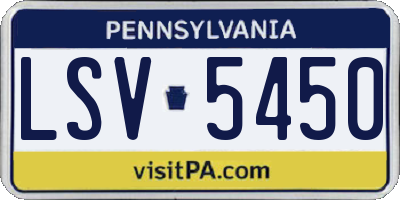PA license plate LSV5450