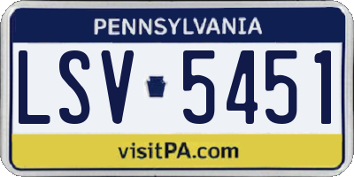 PA license plate LSV5451