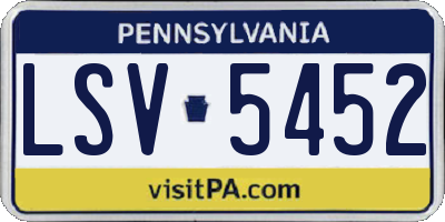 PA license plate LSV5452