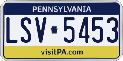PA license plate LSV5453