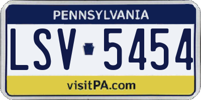 PA license plate LSV5454