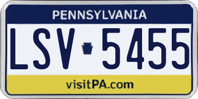 PA license plate LSV5455
